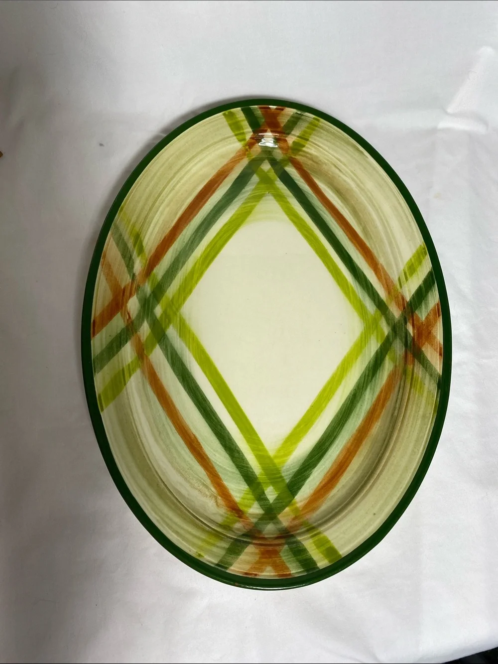 Vernonware “Tam O’Shanter” Vintage Serving Bowl and Platter Set -mid-century mod